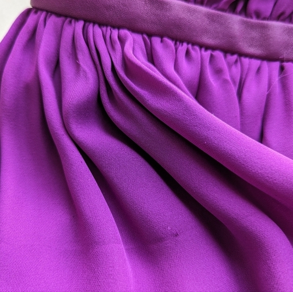 RARE Cushnie et Ochs Criss-cross Leather Bodice Mini Pleated Silk Skirt Orchid - Picture 10 of 10